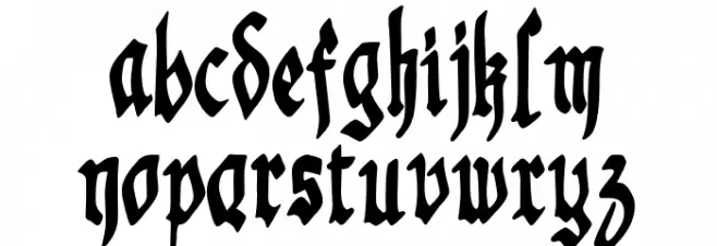 Gothic Godness फ़ॉन्ट लोअरकेस