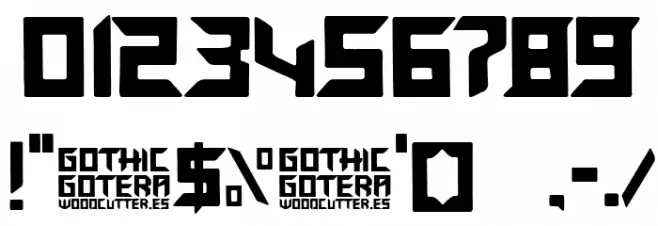 Gothic Gotera Font OTHER CHARS