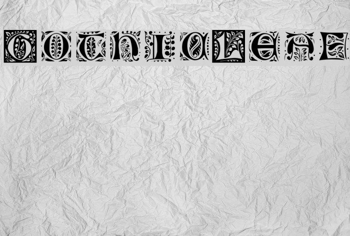 Gothic-Leaf Font examples