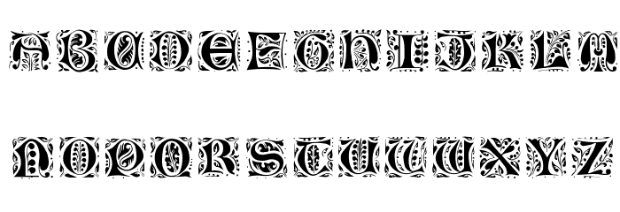 Gothic-Leaf Font LOWERCASE