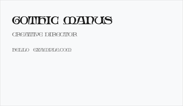 Gothic Manus Business Card