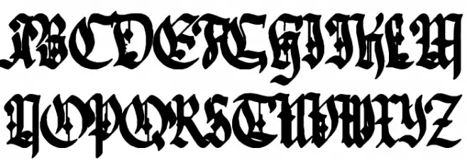 Gothic Notausgang Schriftart Groß