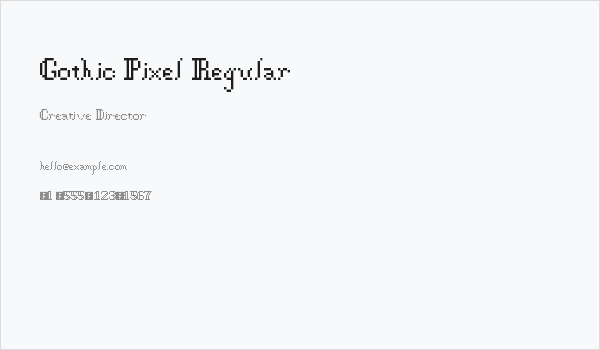 Gothic Pixel Regular Business Card