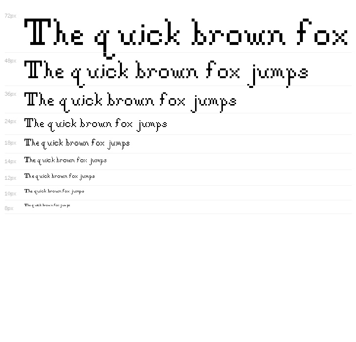 Gothic Pixel Regular Waterfall