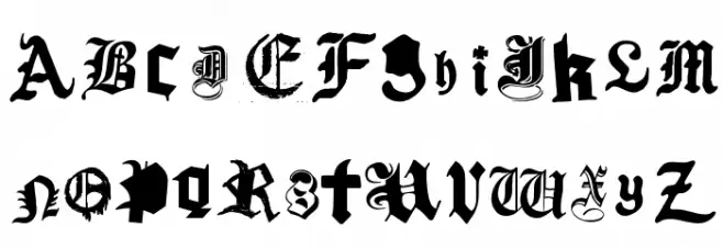 Gothic Punk Caratteri MAIUSCOLE