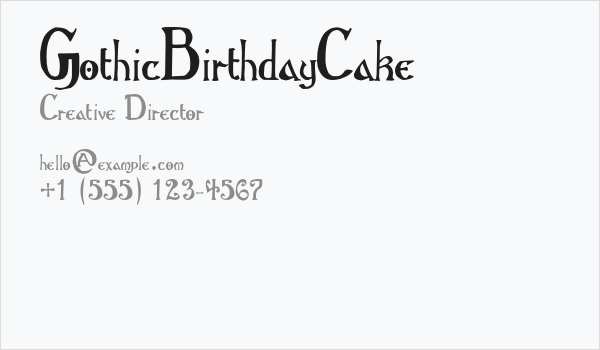 GothicBirthdayCake Business Card