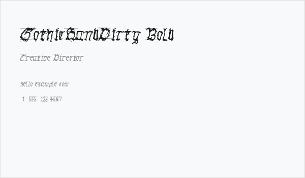 GothicHandDirty Bold Business Card