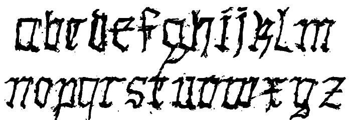 GothicHandDirty Bold Font LOWERCASE