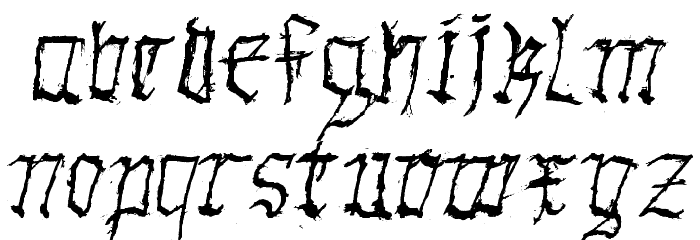 GothicHandDirty Font LOWERCASE