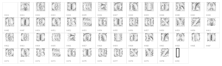 GothicIlluminate Character Map