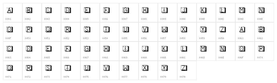 Gothica Light Regular Character Map