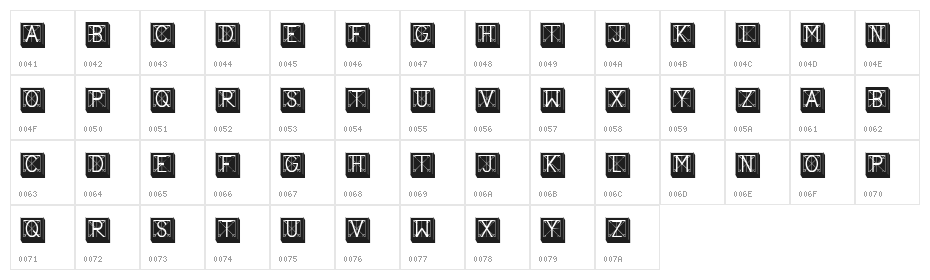 Gothica Regular Character Map
