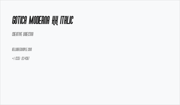 Gotica Moderna KK Italic Business Card