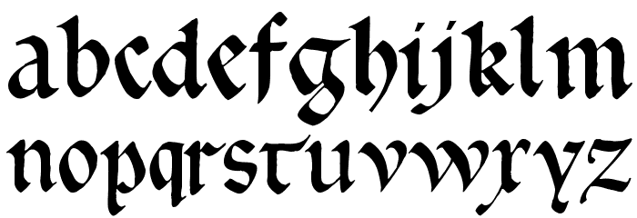 GoticaBastard Font LOWERCASE