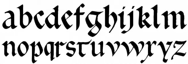 GoticaBastard Font Litere mici
