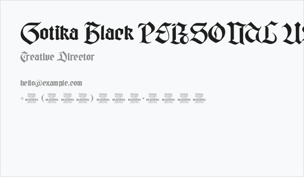 Gotika Black PERSONAL USE Regular Business Card