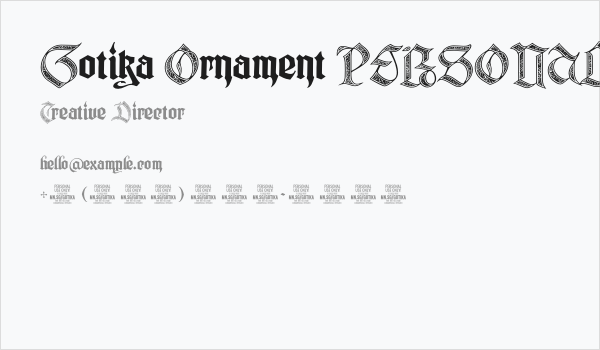 Gotika Ornament PERSONAL USE Regular Business Card