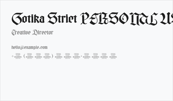 Gotika Strict PERSONAL USE Regular Business Card