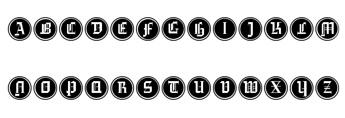 GotikaButtonsDrei Font LOWERCASE
