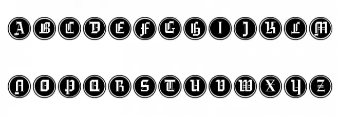 GotikaButtonsDrei Font LOWERCASE