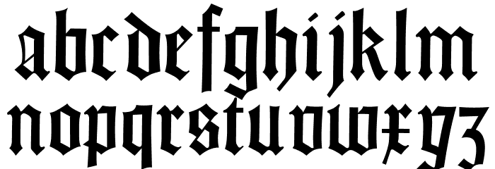 Gotisch Weiss UNZ1A Font LOWERCASE