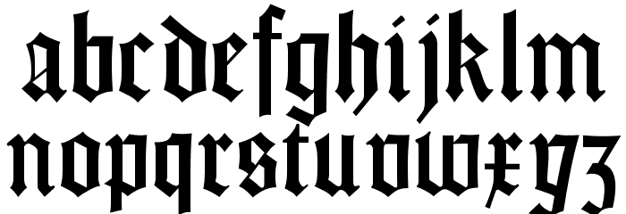 Gotisch Weiss UNZ1A Font LOWERCASE