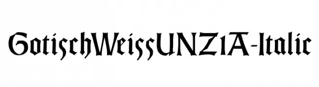 GotischWeissUNZ1A-Italic  Fuentes Gratis Descargar