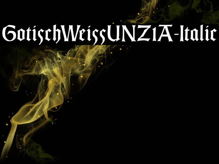 GotischWeissUNZ1A-Italic Font examples