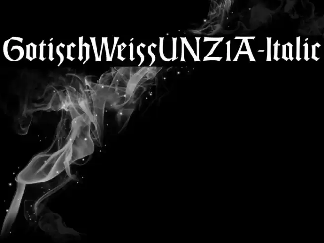 GotischWeissUNZ1A-Italic Font examples