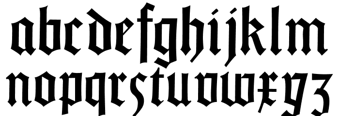 GotischWeissUNZ1A-Italic Font LOWERCASE