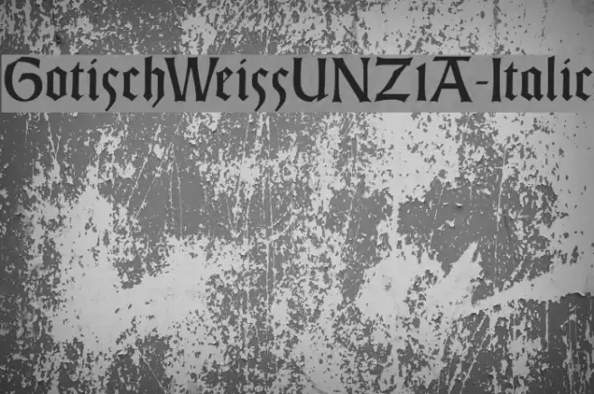 GotischWeissUNZ1A-Italic Font examples