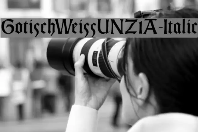 GotischWeissUNZ1A-Italic Font examples