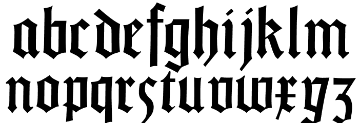 GotischWeissUNZ1A-Italic Font LOWERCASE