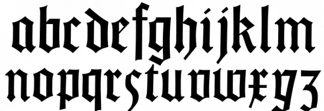 GotischWeissUNZ1A-Italic Font Litere mici
