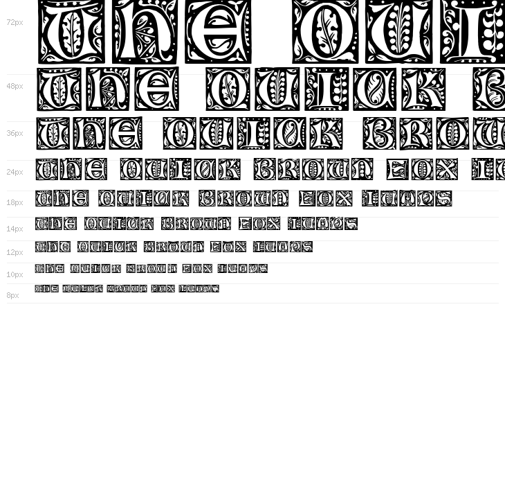 Gotische Initialen Waterfall