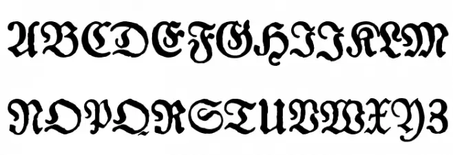 Gotyk Poszarpany Schriftart Groß