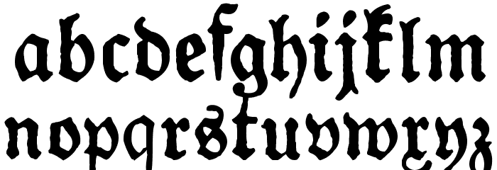 Gotyk Poszarpany Font LOWERCASE