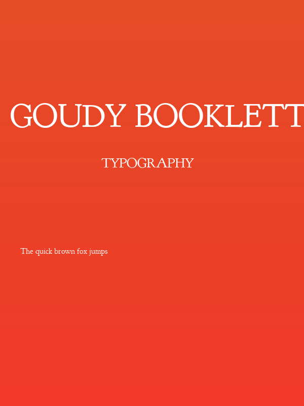 Goudy Bookletter 1911 Regular Poster