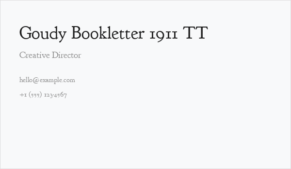 Goudy Bookletter 1911 TT Business Card