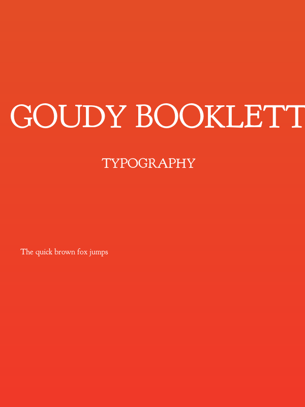 Goudy Bookletter 1911 Poster