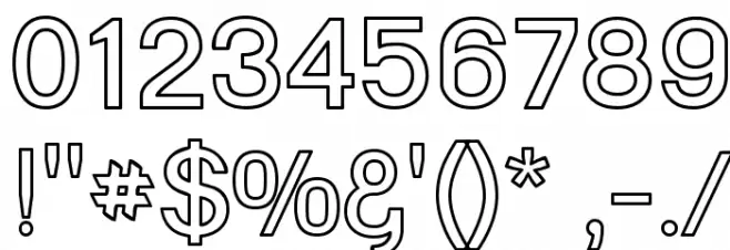 Goulong Bold Outline Font OTHER CHARS