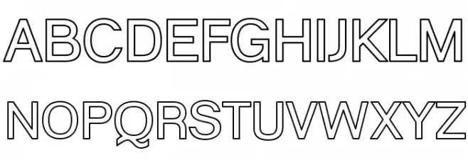 Goulong Bold Outline Caratteri MAIUSCOLE