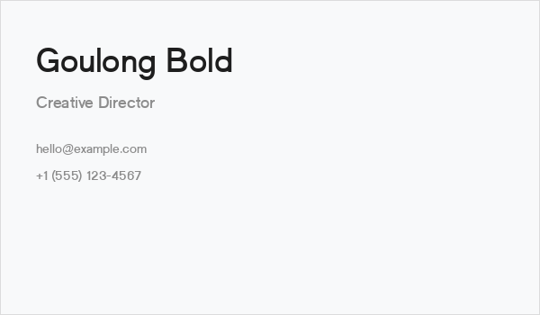 Goulong Bold Business Card