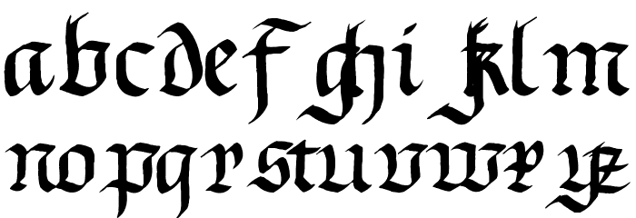 Gourdie Gothic Deux Font LOWERCASE