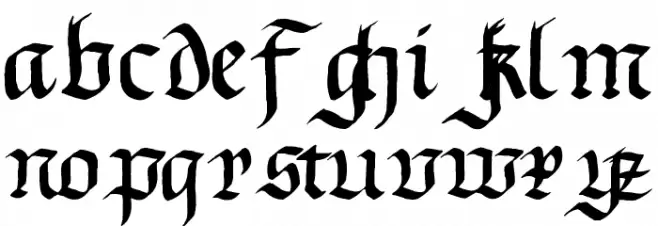 Gourdie Gothic Deux Caratteri MINUSCOLO
