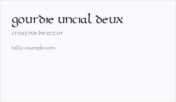 Gourdie Uncial Deux Business Card
