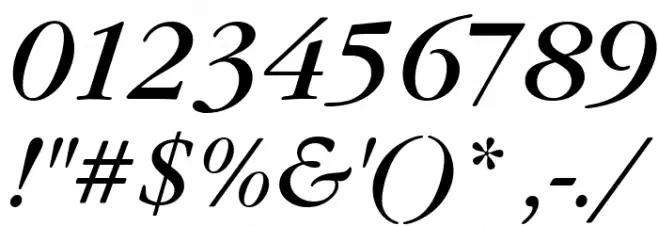 Gourmand  Italic Font OTHER CHARS