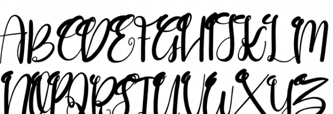 Goushy Script Font UPPERCASE