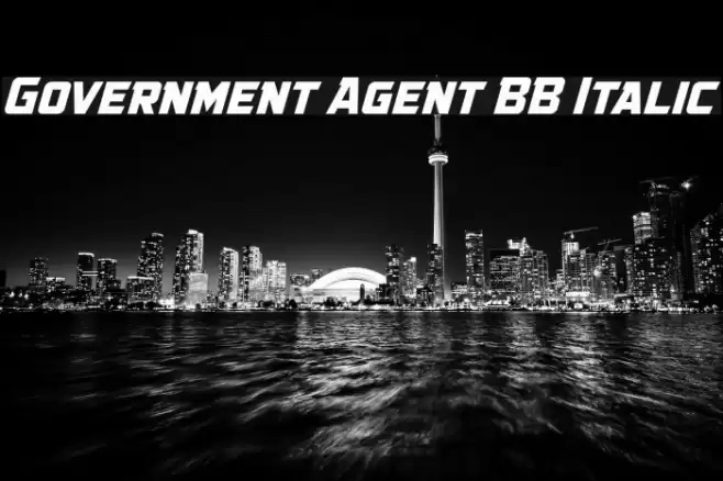 Government Agent BB Italic Font examples
