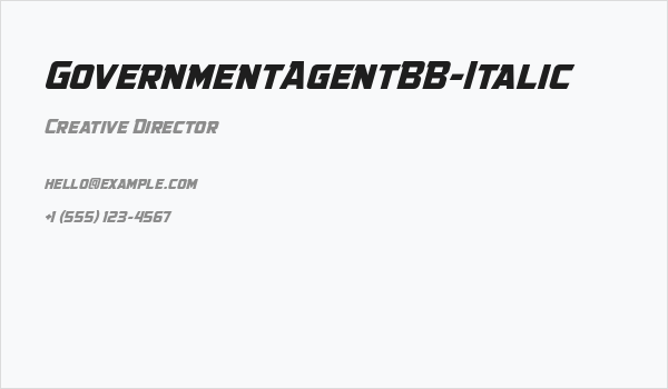 GovernmentAgentBB-Italic Business Card